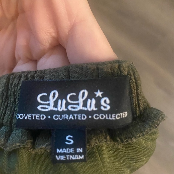 Lulu's Lost in Paradise Green Maxi Dress V-Neck Pleated Sundress - Picture 6 of 8